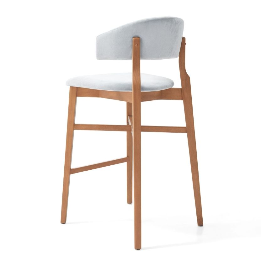 Customized Beech Wood Upholstered Bar Stool for Hospitality Furniture