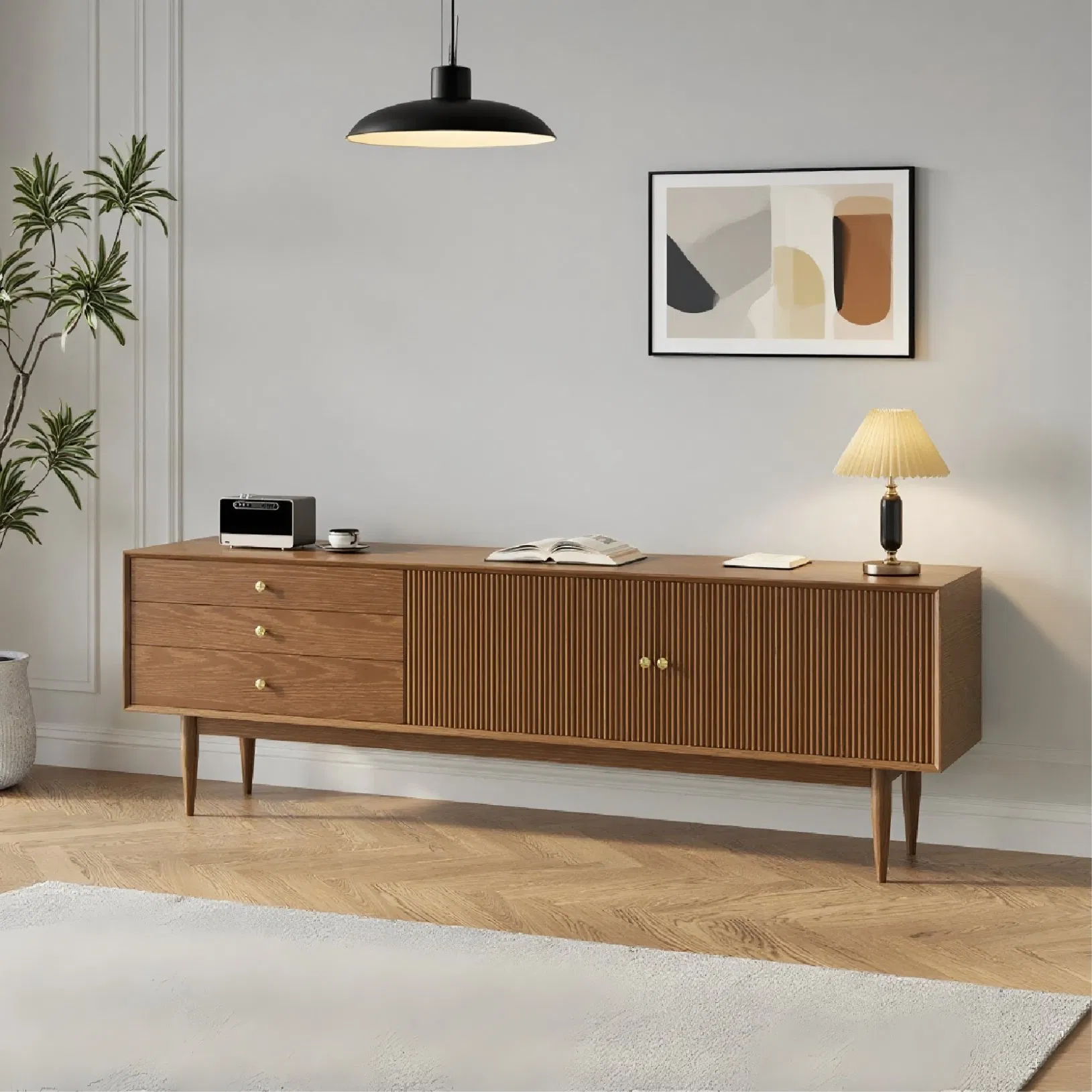 Luxury Storage TV Cabinet Unit Furniture Modern Living Room Wooden TV Stand