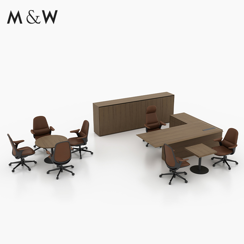 M&W Luxury Modern Melamine Executive Desk Office Table Design Veneer Furniture Luxury Executive Office Desks