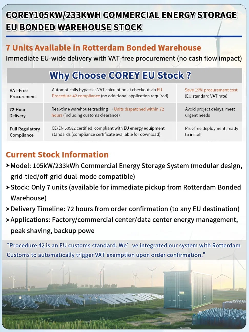 Energy Storage System Front View