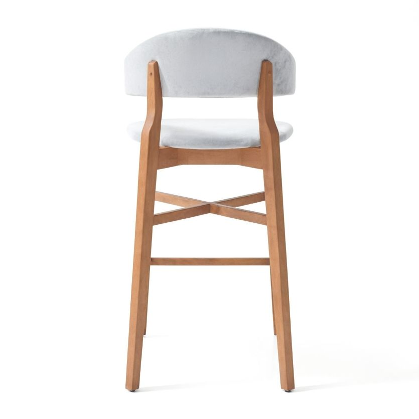 Customized Beech Wood Upholstered Bar Stool for Hospitality Furniture