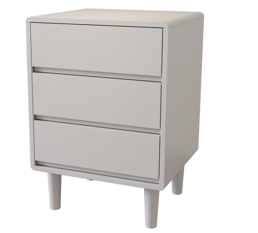 3 Drawer Storage Cabinet Wooden Nightstand for Bedroom, Living Room White Nightstand.