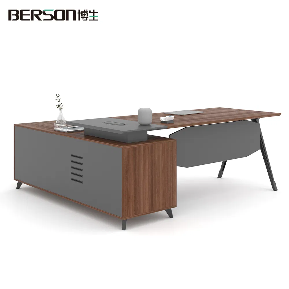 Modern Executive L Shape Wooden Furniture Computer Office Desk with Drawers