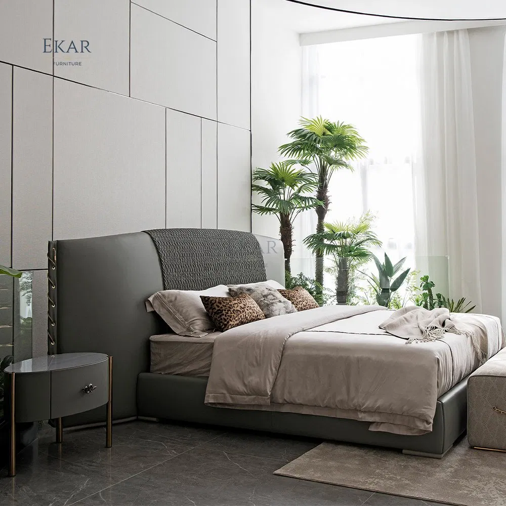 Modern Design Small Nightstand with Metal Frame - Bedroom Bedside