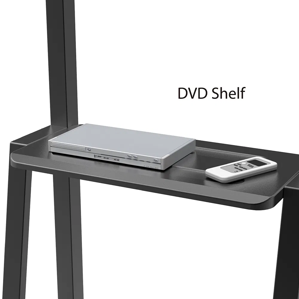 Manufacture Wholesale TV Cart Height Adjustable Mobile TV Trolley Wheels Universal Floor TV Stand with DVD Shelf