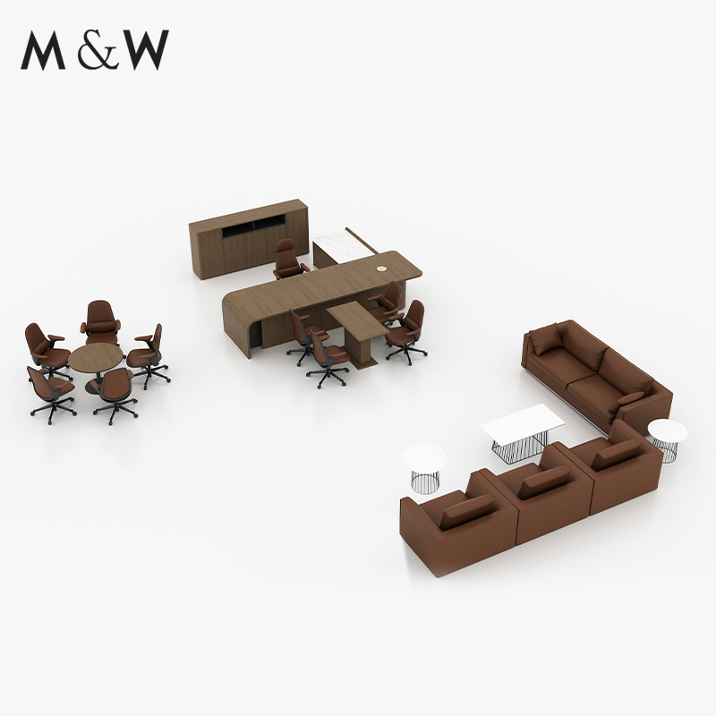 M&W Luxury Modern Melamine Executive Desk Office Table Design Veneer Furniture Luxury Executive Office Desks