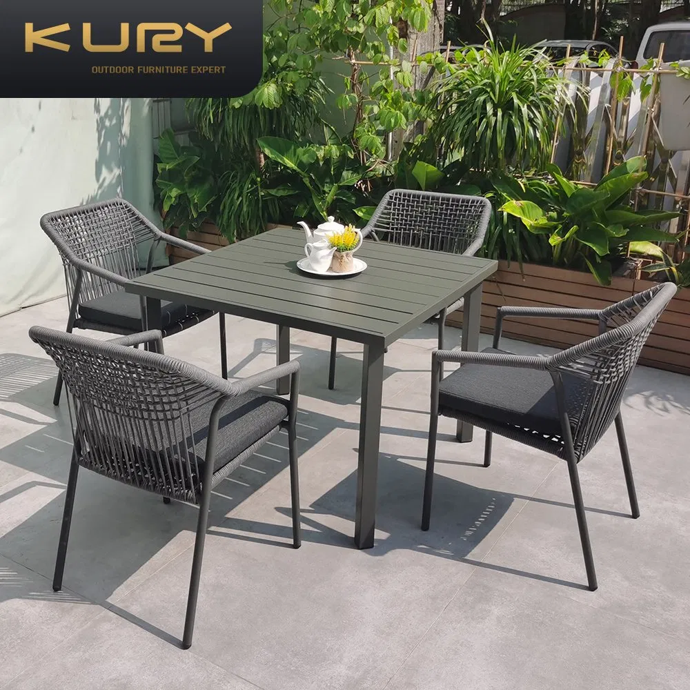 Patio Furniture Garden Extension Dining Table Set Aluminum Hotel Restaurant Outdoor Table and Chair Set
