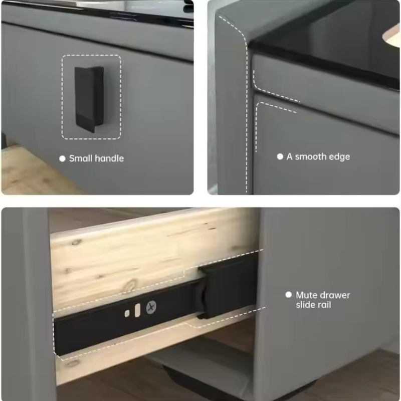 Wholesale Light Luxury Smart Bedside Table Cheap Price Smart Nightstands