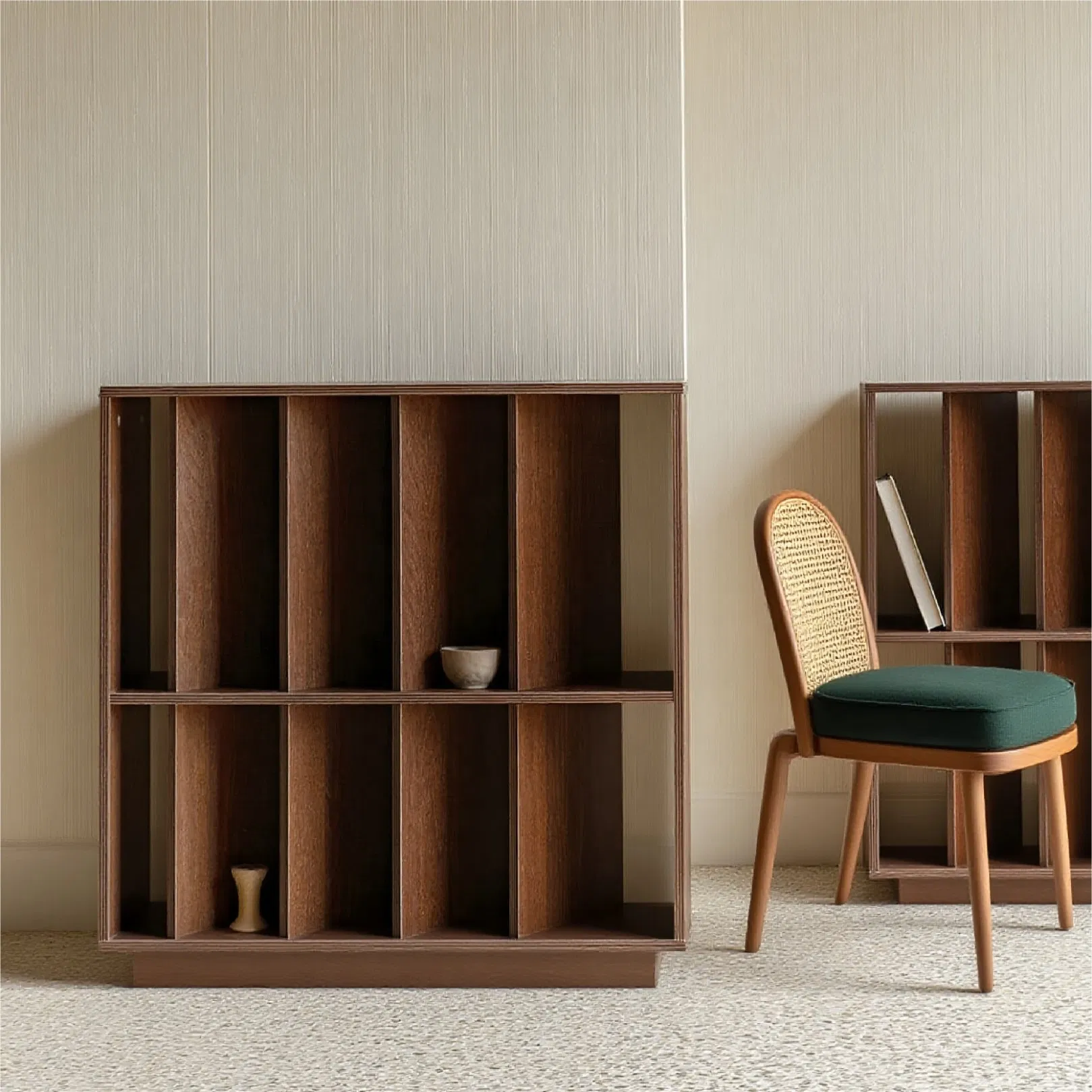 Drawer Anti-Fall Organizer Shelves with Geometric Bookcase Bookshelf