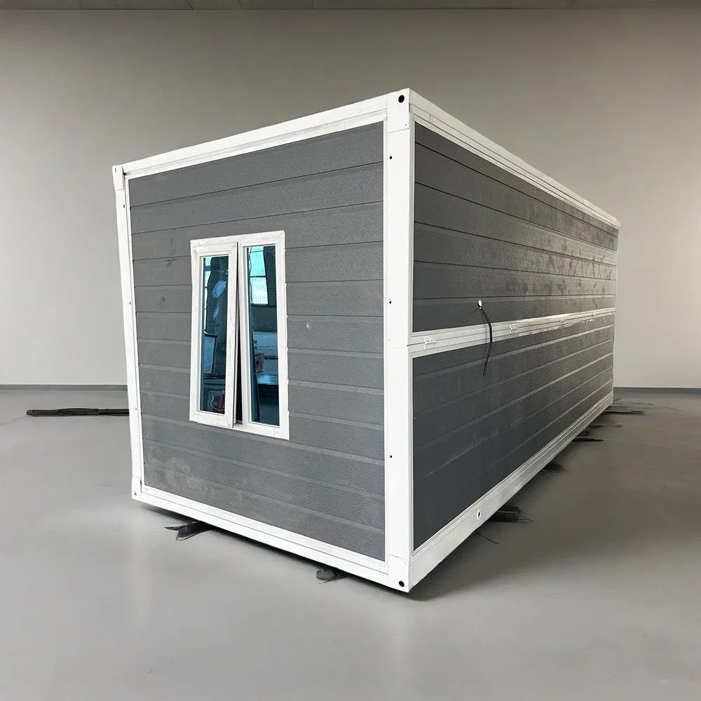 منزل حاوية قابل للطي، هيكل فولاذي خفيف، تصميم جديد، تعبئة مسطحة اقتصادية صغيرة، نقل متحرك