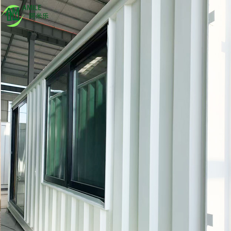 20FT وحدة بناء مكاتب منزلية من حاويات الشحن مع منطقة معيشة مشتركة