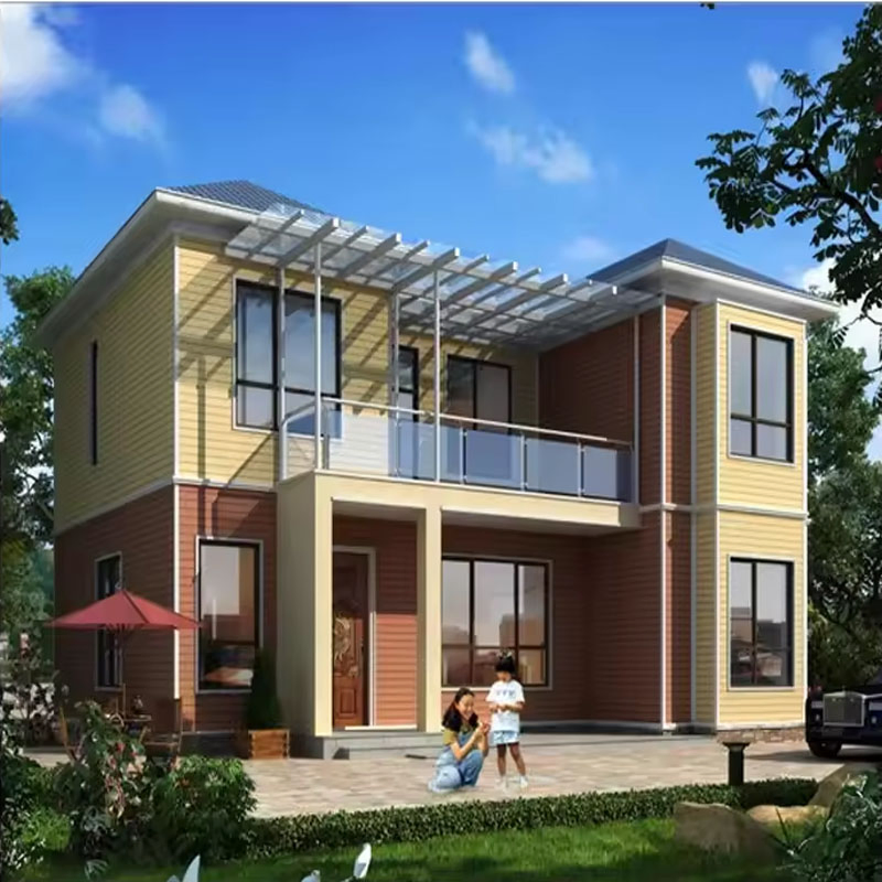 تصميم جيد منزل فولاذي خفيف مسبق الصنع رخيص / منزل جاهز فيلا