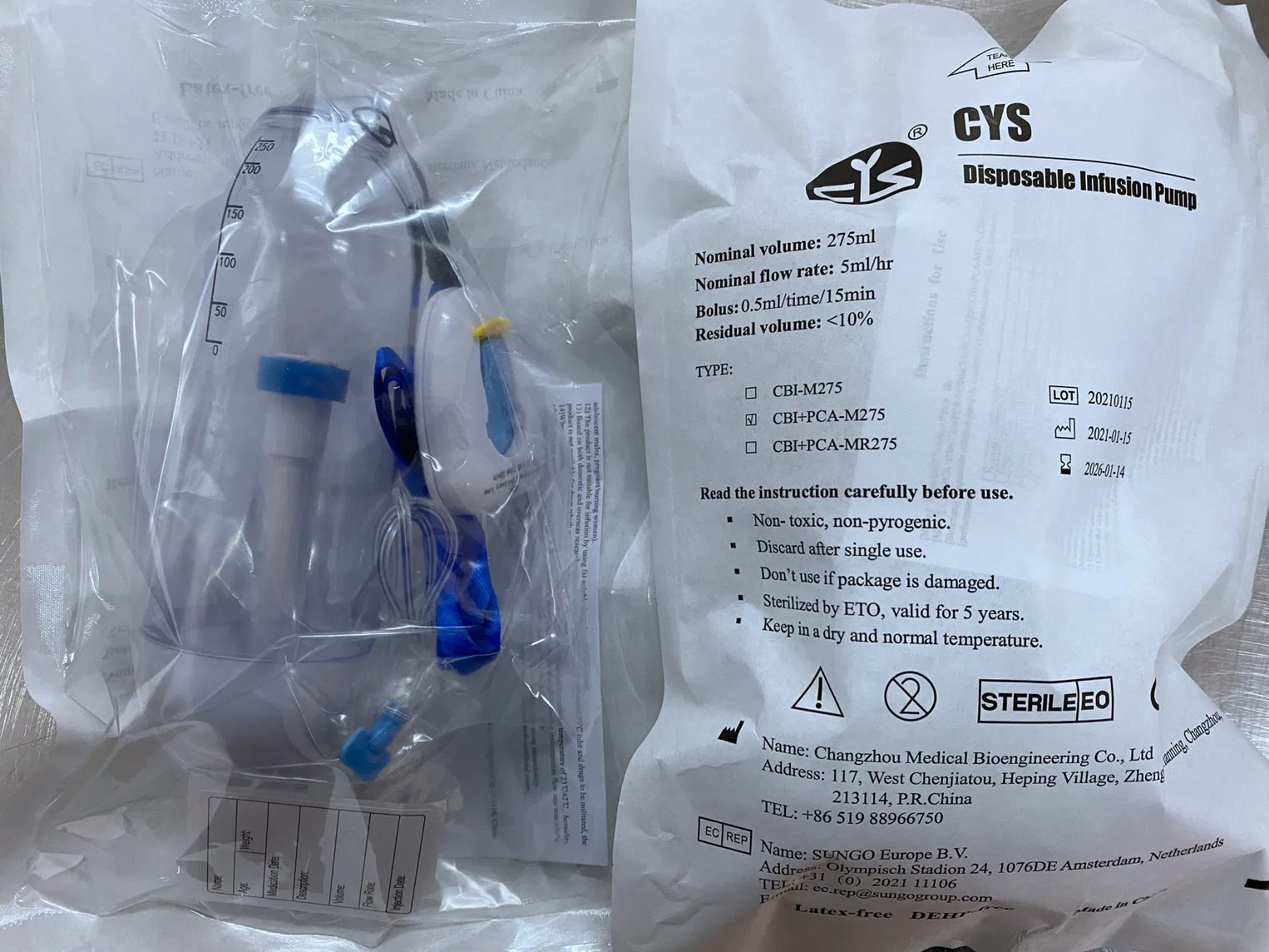 مضخة تسريب 60ml للإدارة الثابتة لمسكنات الألم وأدوية العلاج الكيميائي