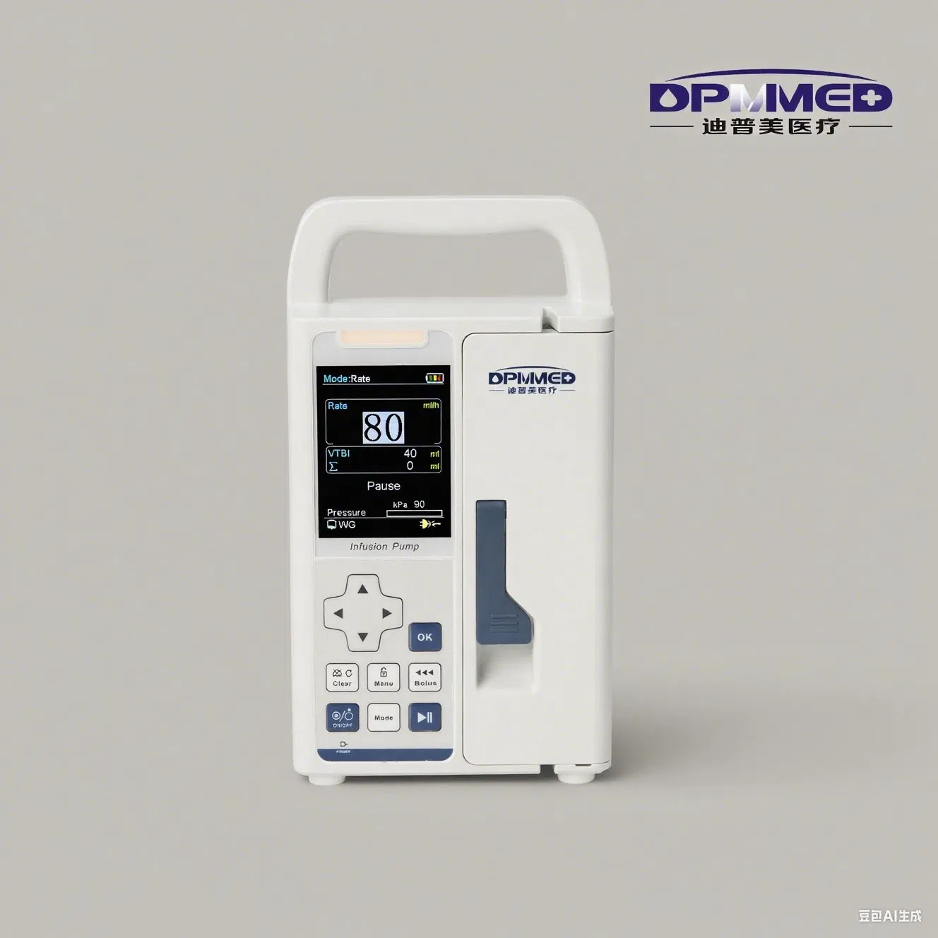 مضخة تسريب طبية بشاشة LCD معتمدة من CE مع واي فاي وقناة واحدة أو مزدوجة لمضخة الحقن للبيطرة، تصنيع OEM، طعام طبي، عمود حقن، مشبك محمول