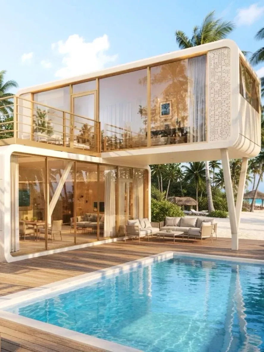 Casa Prefabricada Moderna Ecológica Casa Inteligente de Lujo Espacio de Vida Pod Cabaña de Manzana