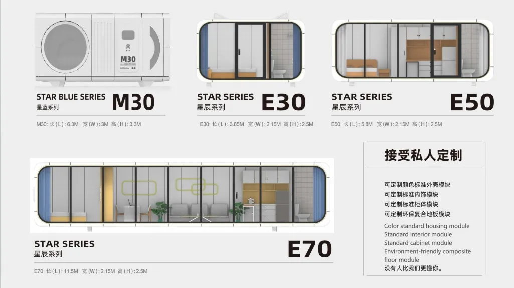 Cabaña apartamento de lujo modular personalizada para camping prefabricado en venta