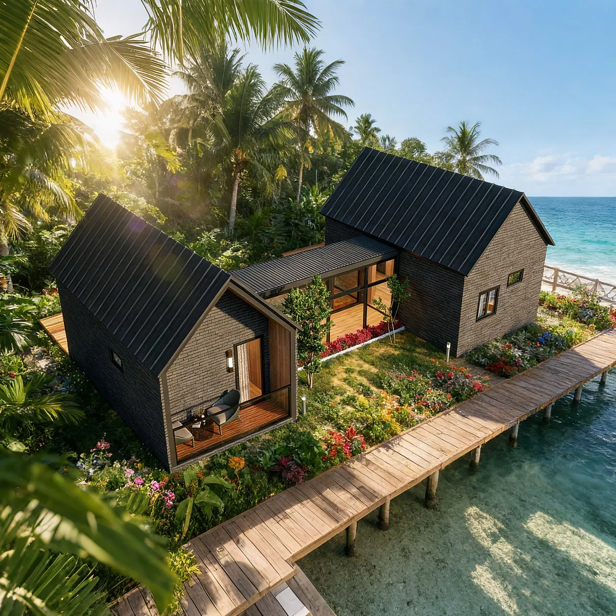Casa Villa Prefabricada Ecológica a Prueba de Fugas Casa Móvil Prefabricada de Lujo