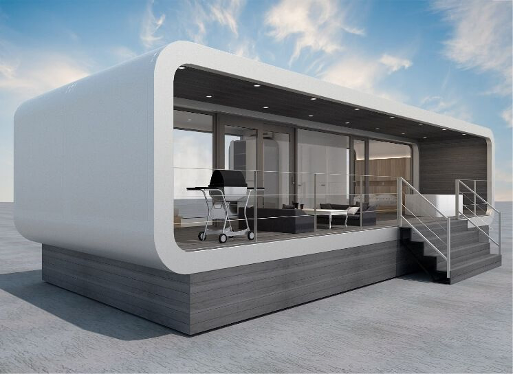Casa Contenedor Prefabricada Pod de Lujo Móvil Personalizada Moderna Casa Móvil de Manzana