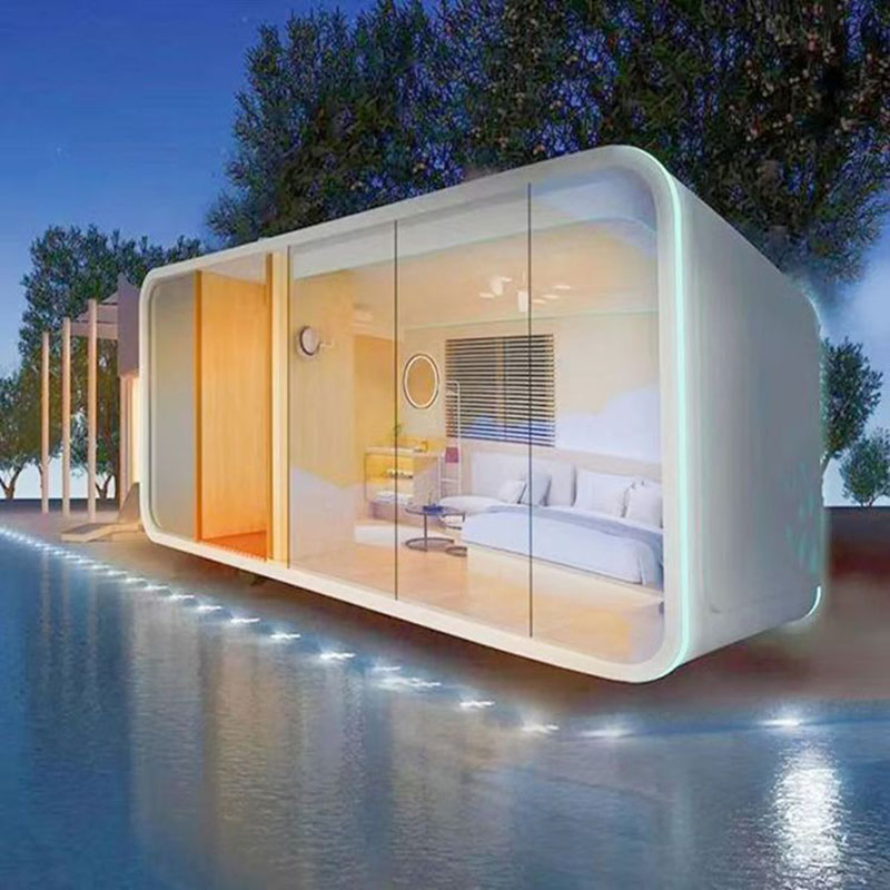 Diseño moderno personalizado de casas modulares de lujo prefabricadas, cabaña Apple