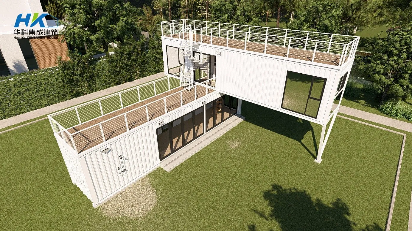 40FT Dos Plantas Lujo Listo Hecho 2-Bedroom Moderno Prefabricado Prefab Modular Envío Vivienda Contenedor Villa Edificio Casa Hogar