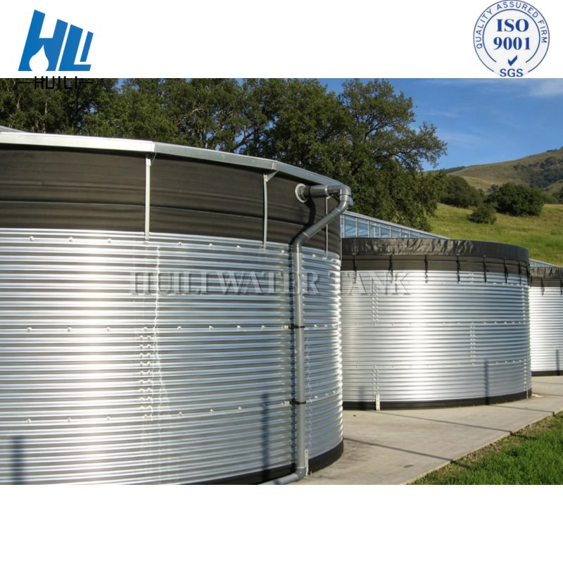 Tanque de agua de acero corrugado industrial personalizado, resistente a la corrosión, con estructura modular para comunidades de villas y residencias de alta gama en Omán
