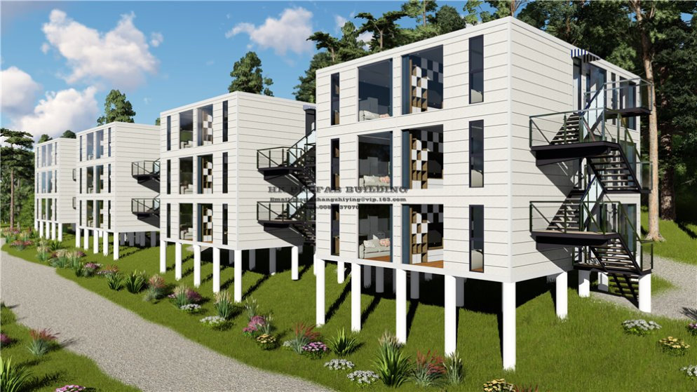 40feet Apartamento multilevel modular de contenedor de envío para hotel de propiedad familiar
