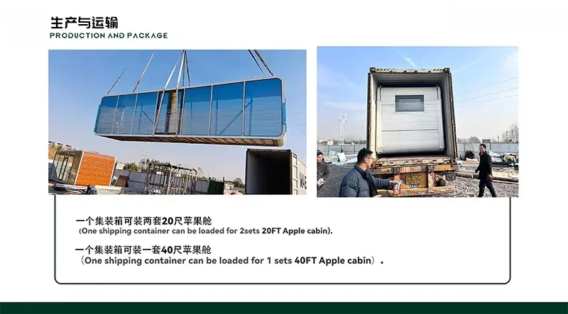 Diseño moderno personalizado de casas modulares de lujo prefabricadas, cabaña Apple