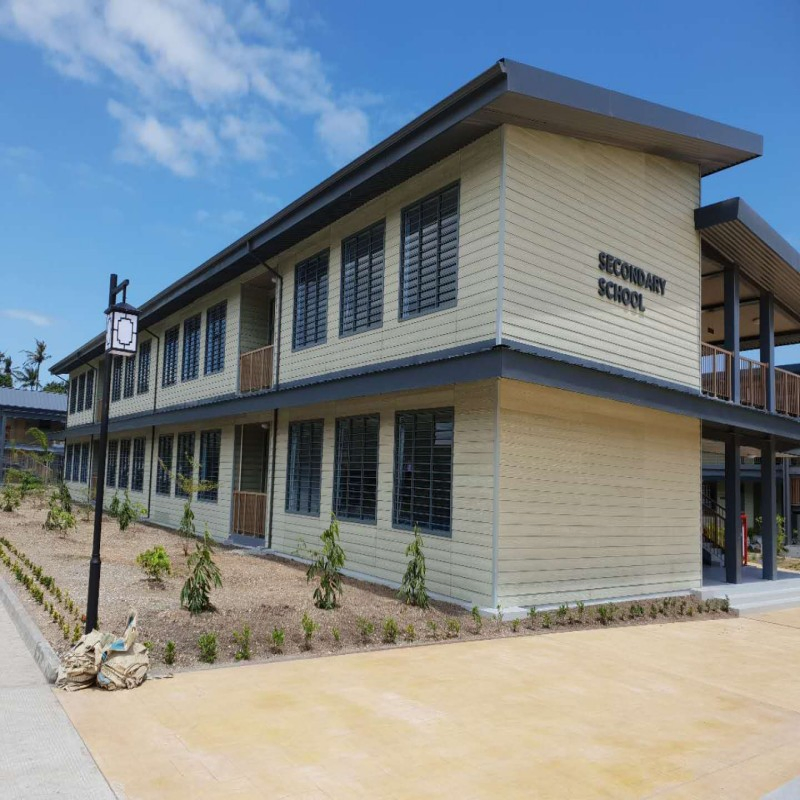 Villa Prefabricada de Lujo, Casa Prefabricada con Diseño de Dos Pisos y Características Personalizadas en la Escuela de Amistad Butuka