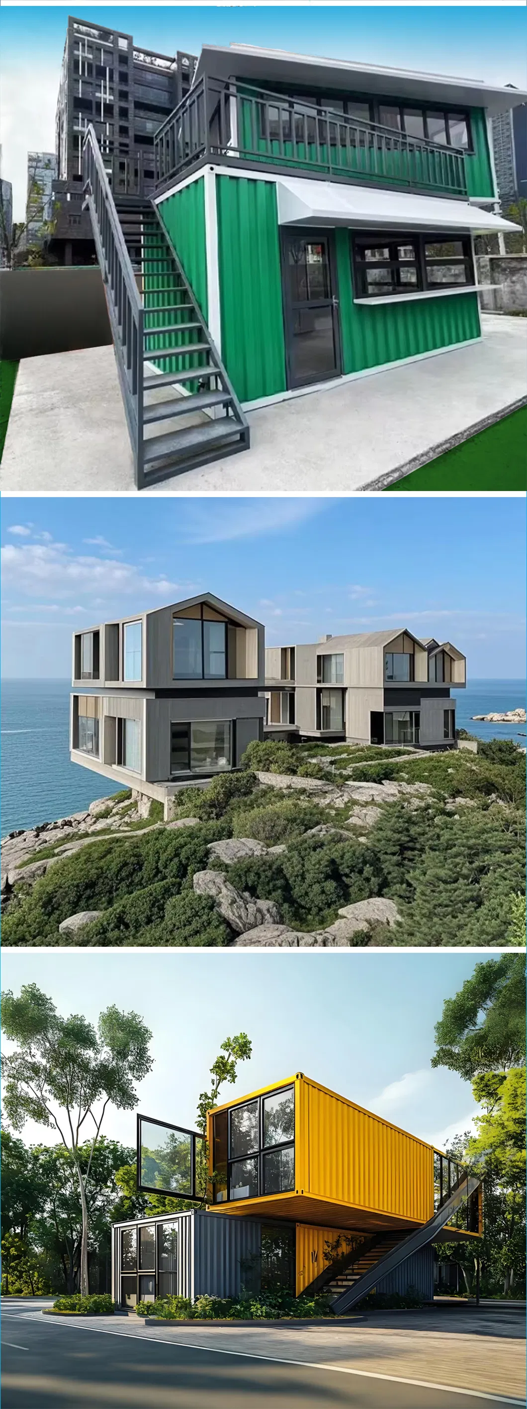 Contenedor de envío estándar a prueba de humedad para casas pequeñas, hogar para apartamento