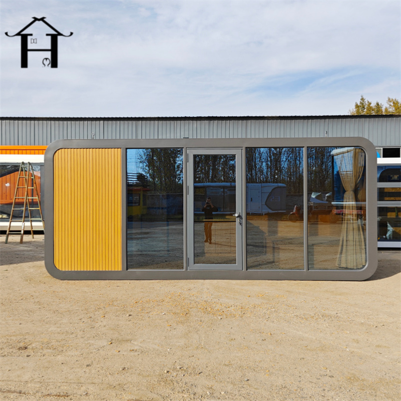 Casa de lujo 20FT Apple, hogar modular con revestimiento de madera para lugares de vacaciones boutique