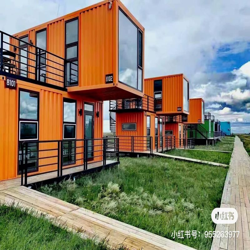 Casa contenedor modular de lujo de alta gama, casa contenedor plegable de doble ala, habitación móvil
