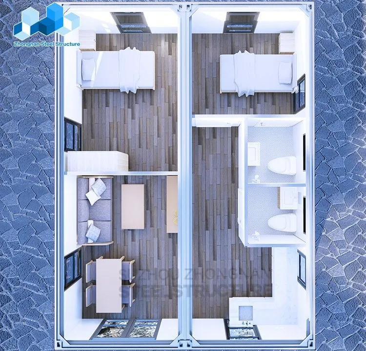 Casa Contenedor Prefabricada Moderna de Lujo Personalizada y de Bajo Precio 70sq 2 Dormitorio 1 Sala de Estar Cocina