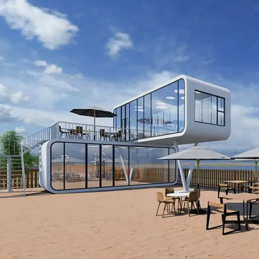Casas de lujo modernas, casa modular prefabricada, contenedor 20FT cabaña de manzana