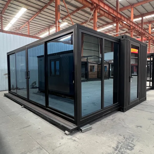 Casa pequeña portátil de lujo prefabricada plegable, contenedor ampliable con deslizamiento