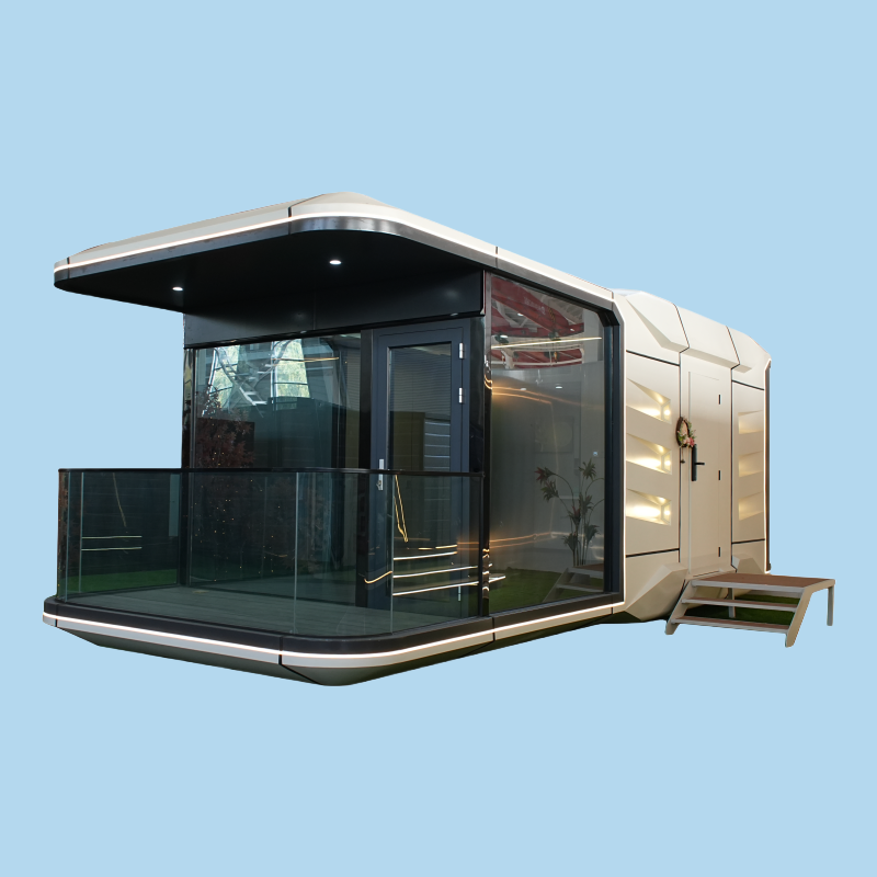 Casa Contenedor Estilosa con Cocina Funcional y Acogedor Baño Modular Prefabricado Espacio Cápsula Moderna Vacaciones Alojamiento Lujo Hotel