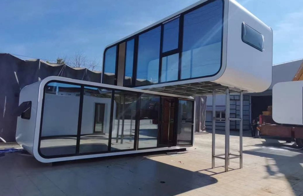 Casa Contenedor Prefabricada Pod de Lujo Móvil Personalizada Moderna Casa Móvil de Manzana