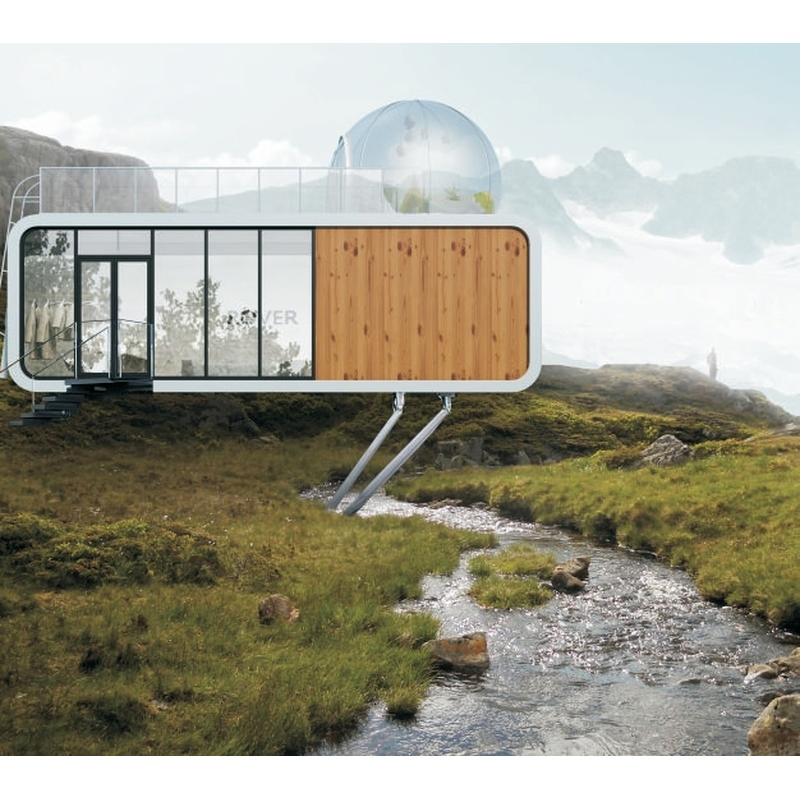 Cabaña de glamping modular prefabricada de lujo para aventuras al aire libre