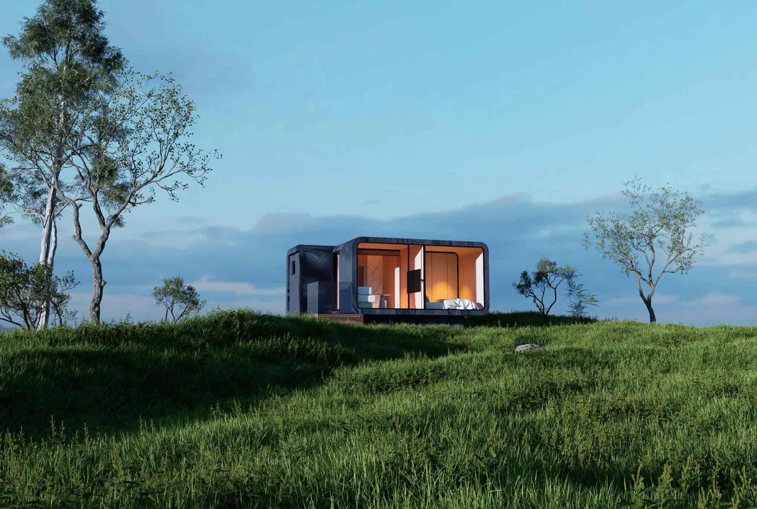 Alojamiento de camping modular de acero de lujo y a la moda de Apple