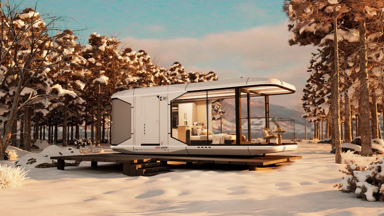 Moda de lujo, estilo múltiple, viaje, vacaciones, recreación, habitación, casas modulares / casa prefabricada