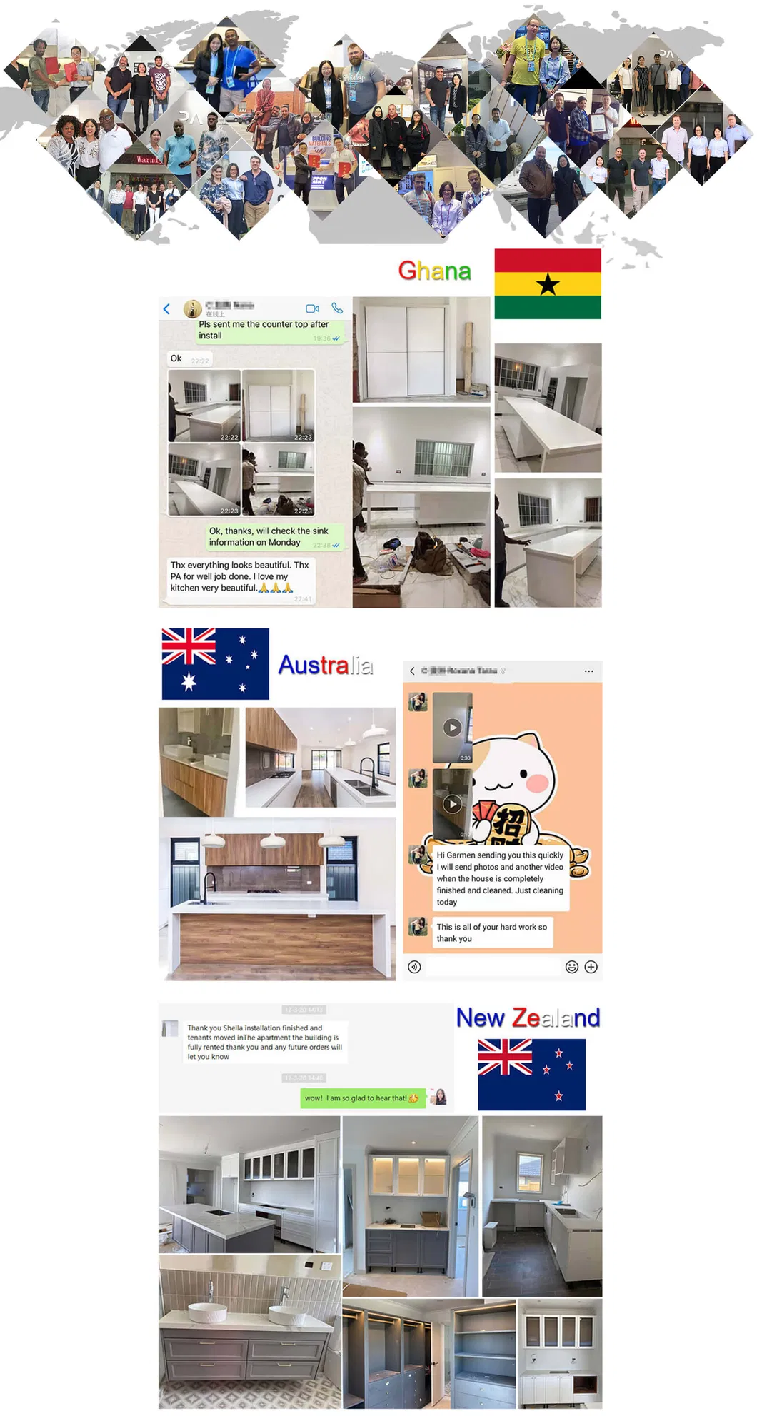 Muebles de cocina modulares de alta gama de madera europea, diseño de armarios de almacenamiento personalizados