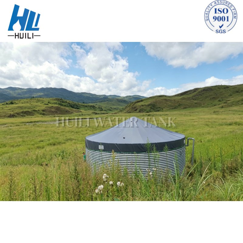 Tanque de agua de acero corrugado industrial personalizado, resistente a la corrosión, con estructura modular para comunidades de villas y residencias de alta gama en Omán