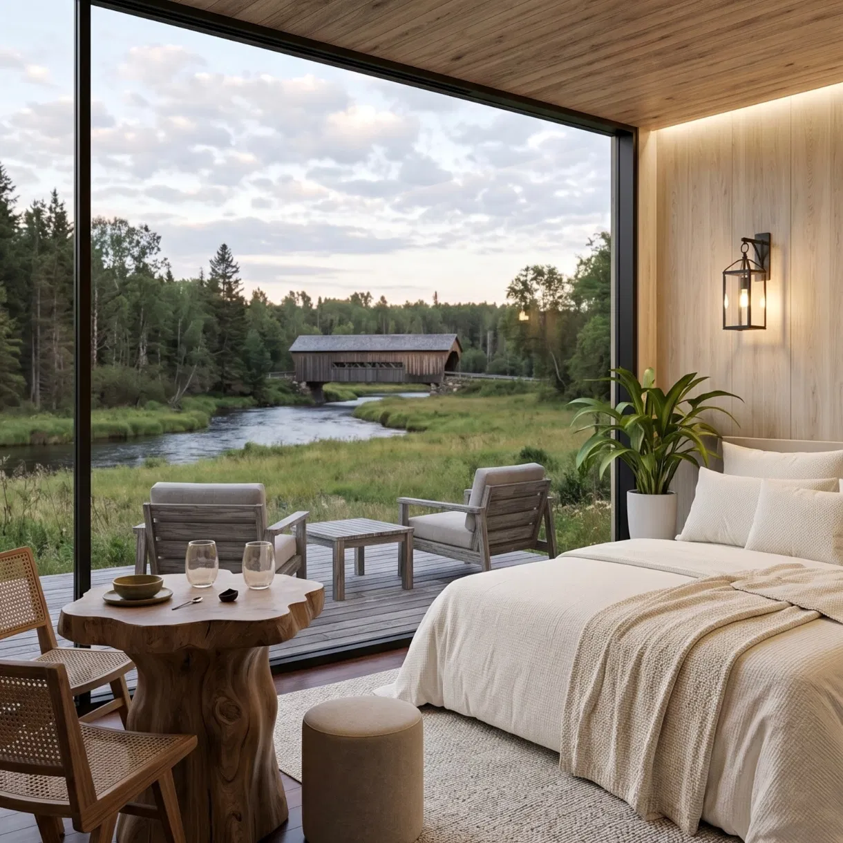 Casa Contenedor Prefabricada Aislada Modular Pequeña Casa Cabina de Vidrio Alojamiento Vacacional
