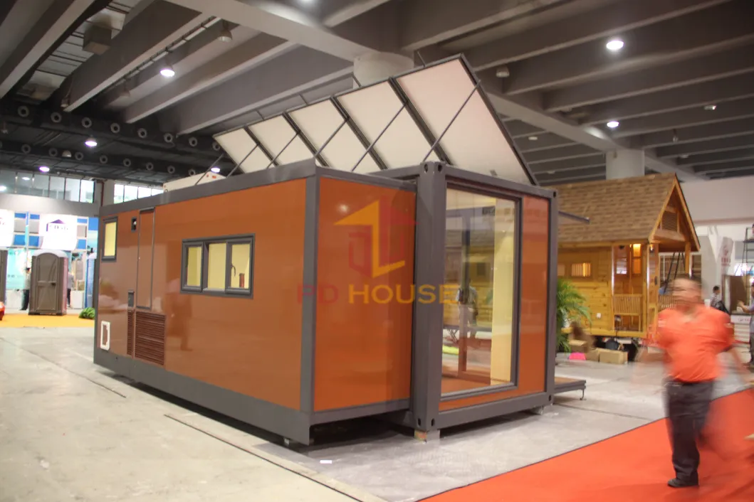 Hogares de contenedores de acero prefabricados de lujo expandibles construidos, casas modulares de kit de contenedor