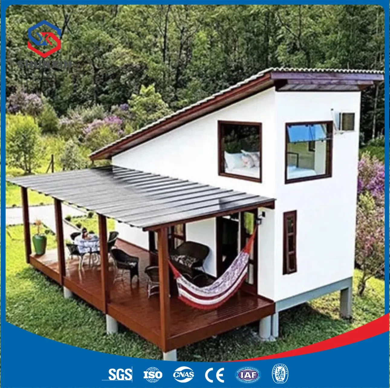 Villa modular de lujo de acero ligero, casa prefabricada móvil