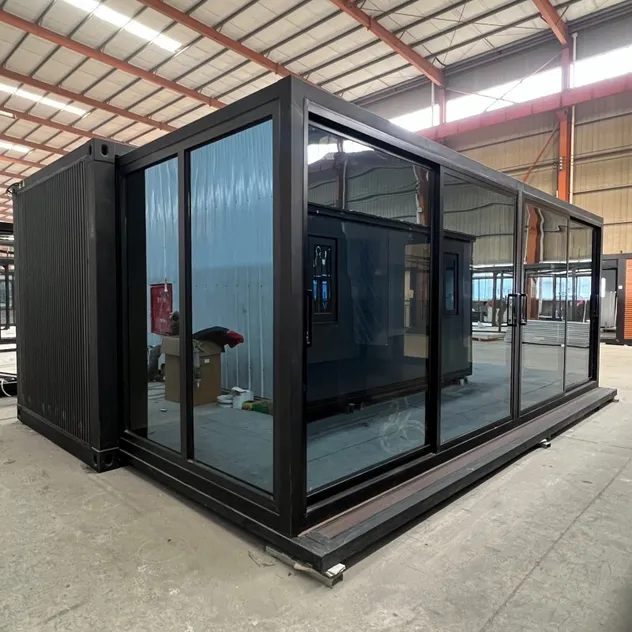 Casa pequeña portátil de lujo prefabricada plegable, contenedor ampliable con deslizamiento