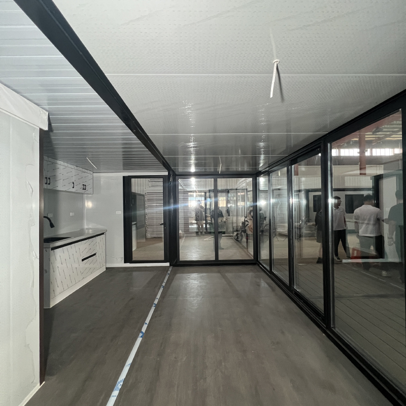 Casa pequeña portátil de lujo prefabricada plegable, contenedor ampliable con deslizamiento