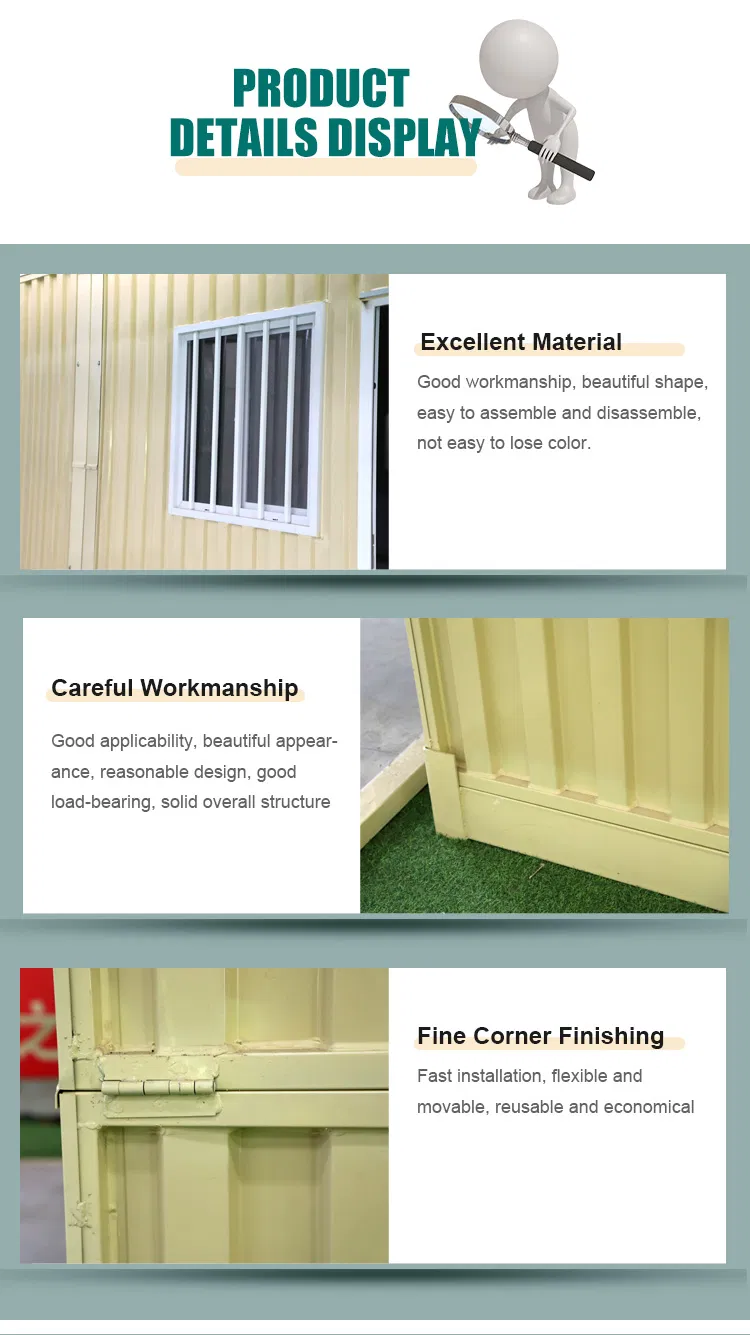 Casa Mini Plegable Prefabricada Completa de Contenedor 2 Dormitorio Impermeable Móvil Prefabricado