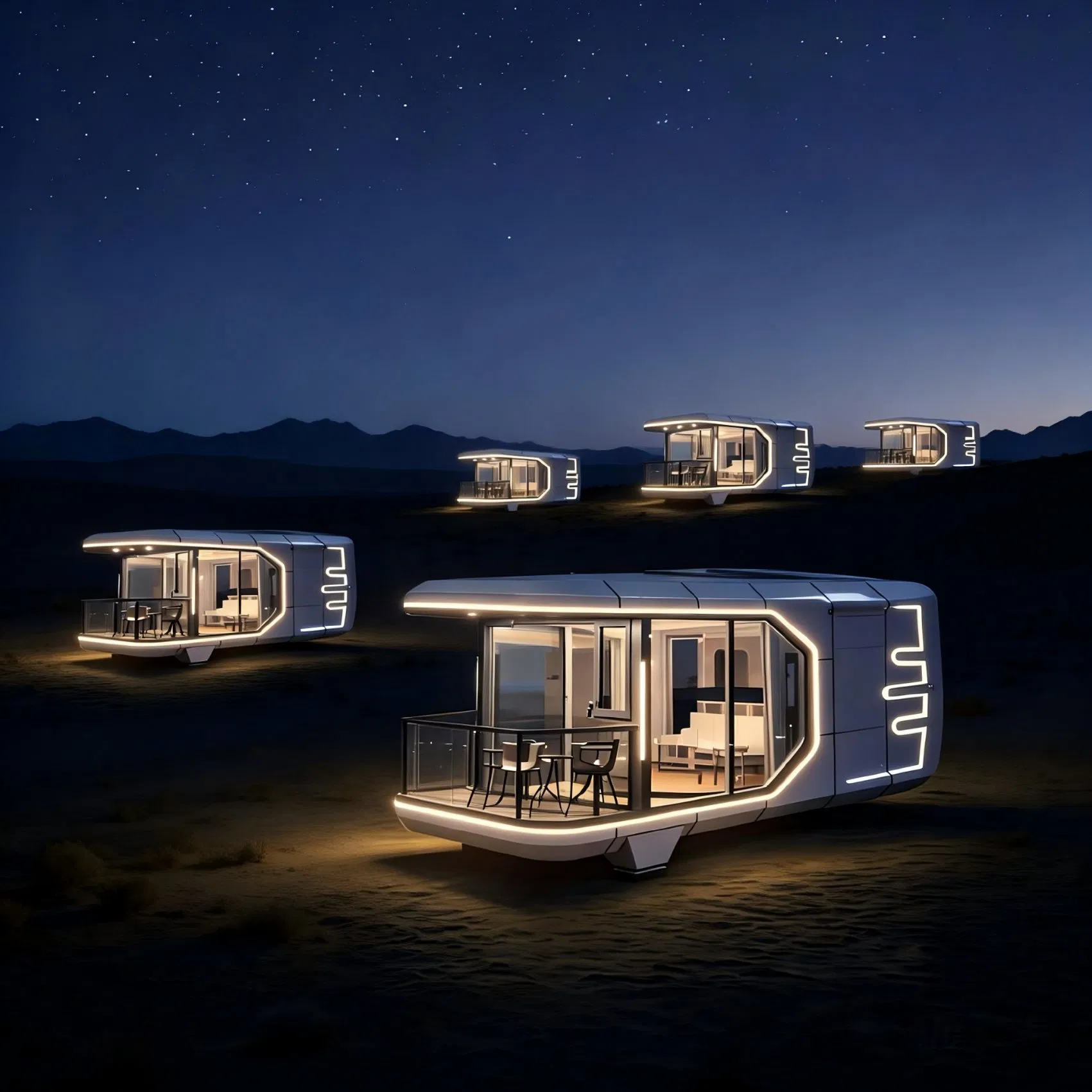 Casa Prefabricada Contenedor Vacaciones Casas 20FT 40FT Casa de Lujo Desmontable Modular Prefab Moderna Campamento Cápsula Espacial para Soluciones de Proyecto
