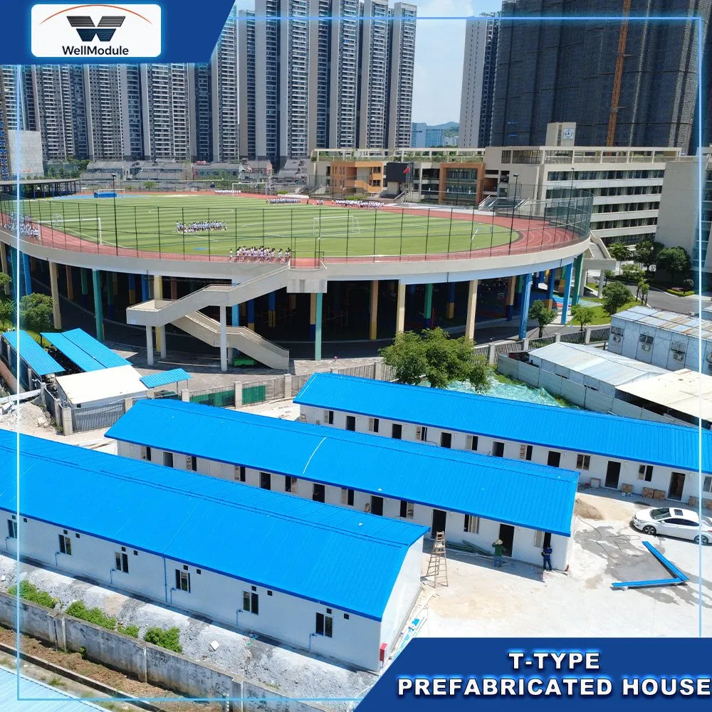 Casa Prefabricada en Forma de T Atractiva Tamaño Personalizado y Color de Lujo