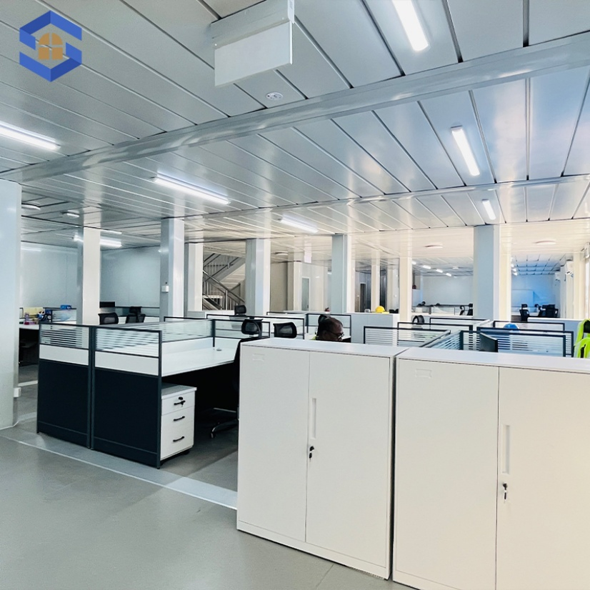 Oficina modular aislada reutilizable fácil de instalar y resistente a terremotos de alta gama personalizada
